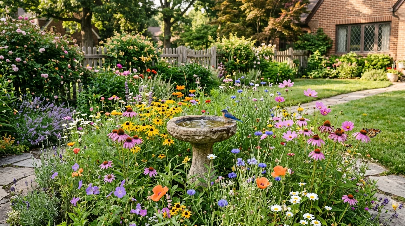 Natural Backyard Wildflower Area